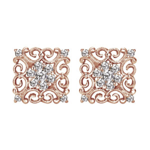 Gabriel Fashion 14 Karat Lace Stud Earrings EG11993K44JJ