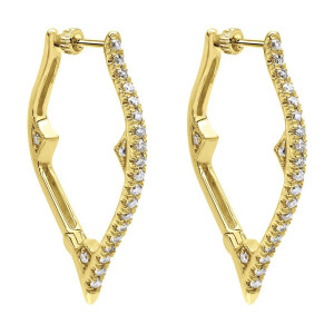 Gabriel Fashion 14 Karat Hoops Hoop Earrings EG12071Y45JJ
