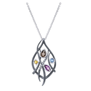 Gabriel Fashion Silver Byblos Necklace NK4830SVJMC