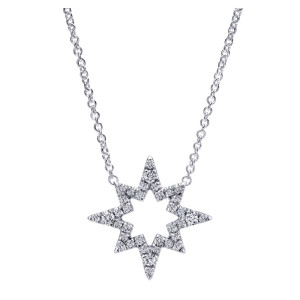 Gabriel Fashion 14 Karat Starburst Necklace NK4895W45JJ