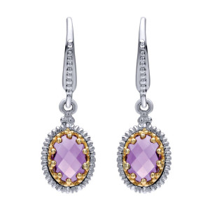 Gabriel Fashion Silver / 18 Karat Two-Tone Roman Drop Earrings EG10935MYJAM