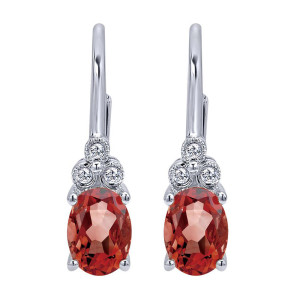 Gabriel Fashion 14 Karat Color Solitaire Leverback Earrings EG10577W45GN