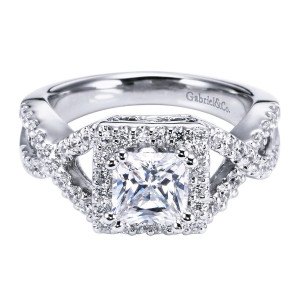 Gabriel 14 Karat Contemporary Engagement Ring ER5795W44JJ