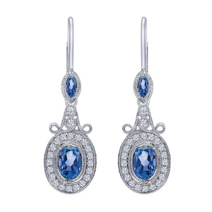 Gabriel Fashion 14 Karat Victorian Drop Earrings EG10884W44SA