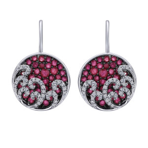 Gabriel Fashion 14 Karat Pave Drop Earrings EG12566W45RB