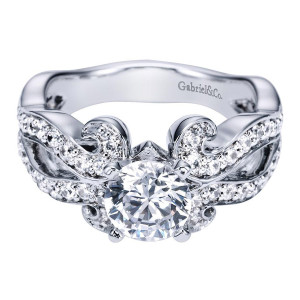 Gabriel 14 Karat Contemporary Engagement Ring ER5481W44JJ