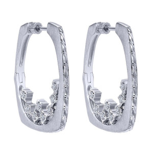 Gabriel Fashion Silver Hoops Hoop Earrings EG12018SVJWS