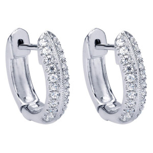 Gabriel Fashion 14 Karat Huggies Huggie Earrings EG11291W45JJ