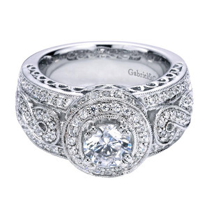 Gabriel 14 Karat Victorian Engagement Ring ER5818W44JJ