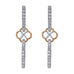 Gabriel Fashion 14 Karat Two-Tone Hoops Fancy Earrings EG12209T45JJ