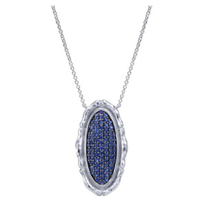 Gabriel Fashion Silver Pave Necklace NK4490SVJSB