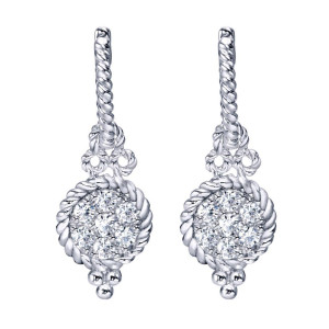 Gabriel Fashion 14 Karat Hampton Diamond Drop Earrings EG11099W45JJ