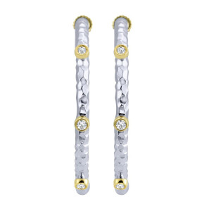 Gabriel Fashion Silver / 18 Karat Two-Tone Hoops Hoop Earrings EG11139MY5JJ