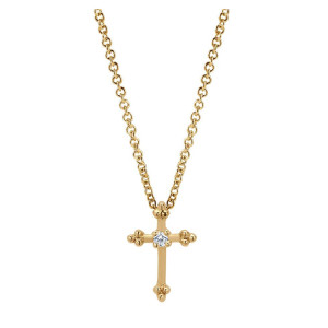 Gabriel Fashion 14 Karat Faith Cross Necklace NK1694Y4JCZ