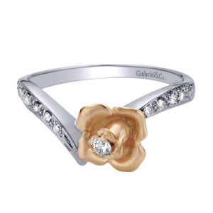 Gabriel Fashion 14 Karat Two-Tone Floral Ladies' Ring LR50125T45JJ
