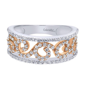 Gabriel Fashion 14 Karat Two-Tone Lace Ladies' Ring LR4643T44JJ