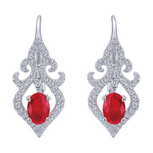 Gabriel Fashion 14 Karat Lusso Color Leverback Earrings EG12337W45RB