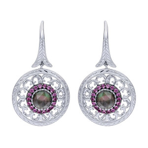 Gabriel Fashion Silver Art Nouveau Drop Earrings EG12253SVJMC