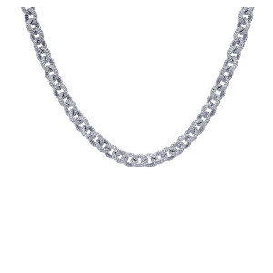 Gabriel Fashion Silver Roman Handmade Chain Necklace NK1975-36SVJJJ
