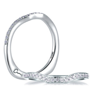 A.JAFFE Art Deco Collection Platinum Diamond Wedding Ring MRS412 / 17