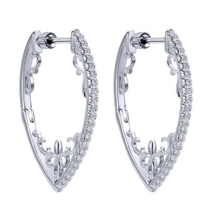 Gabriel Fashion 14 Karat Hoops Fancy Earrings EG12079W45JJ