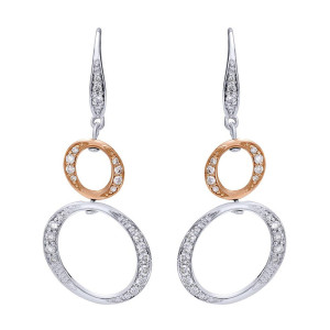 Gabriel Fashion 14 Karat Two-Tone Modern Drop Earrings EG12224T45JJ