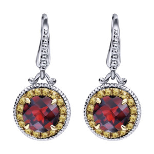 Gabriel Fashion Silver / 18 Karat Two-Tone Roman Drop Earrings EG10926M15MYJMC