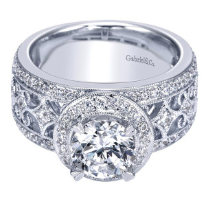 Gabriel 14 Karat Victorian Engagement Ring ER4171W44JJ