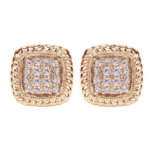 Gabriel Fashion 14 Karat Hampton Diamond Stud Earrings EG11556K45JJ