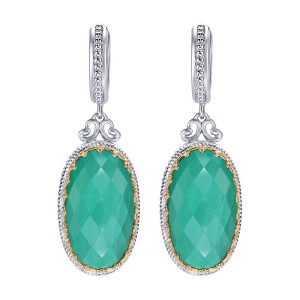 Gabriel Fashion Silver / 18 Karat Two-Tone Roman Drop Earrings EG11086MYJXG