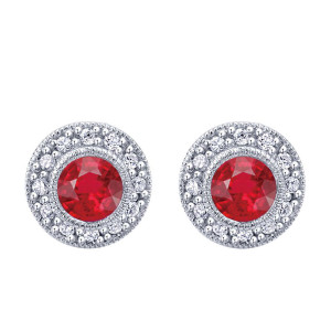 Gabriel Fashion 14 Karat Victorian Stud Earrings EG9560W44RA