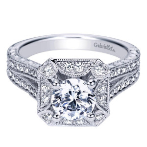 Gabriel 14 Karat Victorian Engagement Ring ER8175W44JJ