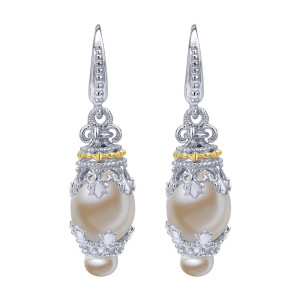 Gabriel Fashion Silver / 18 Karat Two-Tone Mediterranean Drop Earrings EG10920MYJPL