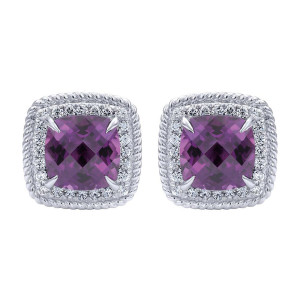 Gabriel Fashion 14 Karat Hampton Color Stud Earrings EG10927W45AM
