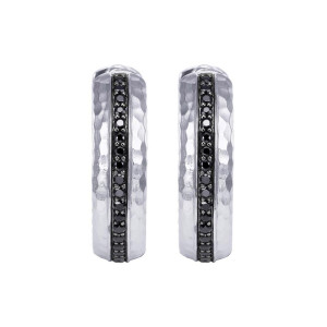 Gabriel Fashion Silver Roaring 20's Hoop Earrings EG11517SVJBS