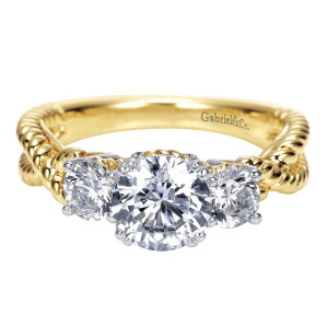 Gabriel 14 Karat Contemporary Engagement Ring ER5368M43JJ