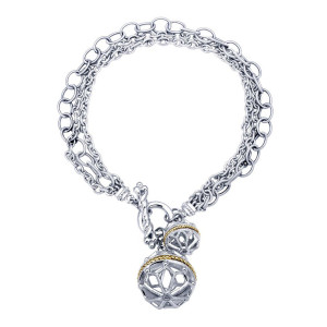 Gabriel Fashion Silver / 18 Karat Two-Tone Mediterranean Toggle Bracelet TB2698MYJJJ