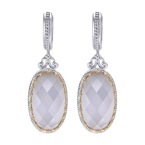Gabriel Fashion Silver / 18 Karat Two-Tone Roman Drop Earrings EG11086MYJXW