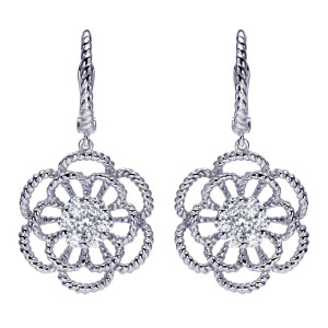 Gabriel Fashion 14 Karat Hampton Diamond Drop Earrings EG11460W44JJ