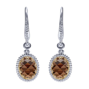 Gabriel Fashion Silver / 18 Karat Two-Tone Roman Drop Earrings EG10935MYJSQ