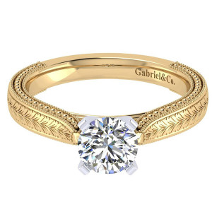 Gabriel 14 Karat Victorian Engagement Ring ER6636M4JJJ