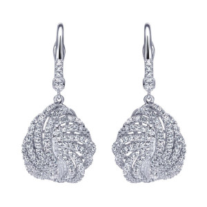 Gabriel Fashion 14 Karat Lusso Diamond Drop Earrings EG11384W45JJ