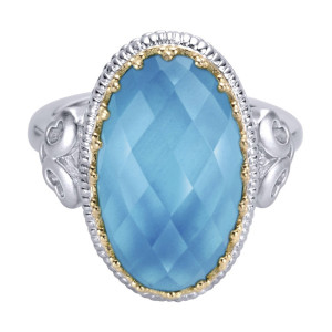 Gabriel Fashion Silver / 18 Karat Two-Tone Roman Ladies' Ring LR6109MYJXT