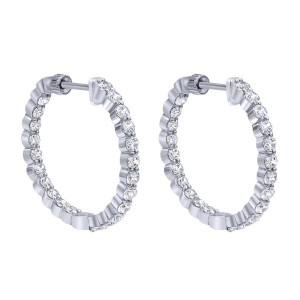 Gabriel Fashion 14 Karat Hoops Hoop Earrings EG10865W45JJ