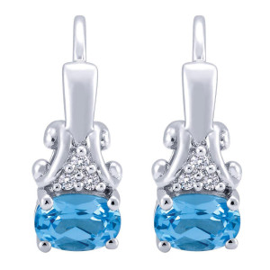 Gabriel Fashion 14 Karat Color Solitaire Leverback Earrings EG11051W45BT
