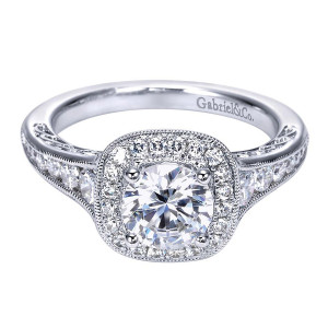 Gabriel 14 Karat Victorian Engagement Ring ER7294W44JJ