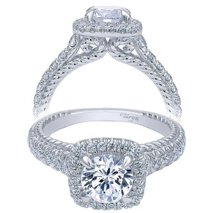Taryn 14k White Gold Round Halo Engagement Ring TE10108W44JJ
