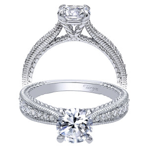 Taryn 14k White Gold Round Straight Engagement Ring TE10115W44JJ