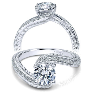 Taryn 14k White Gold Round Bypass Engagement Ring TE10126W44JJ