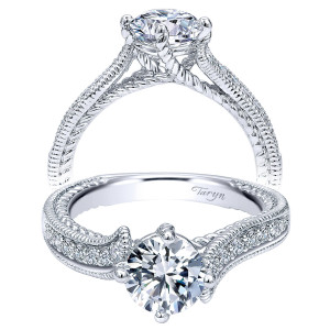Taryn 14k White Gold Round Bypass Engagement Ring TE10127W44JJ